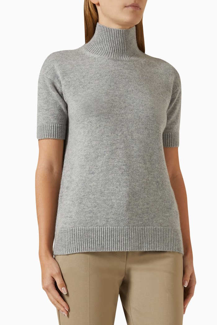 

Paola Turtleneck Jumper in Wool & Cashmere, Grey