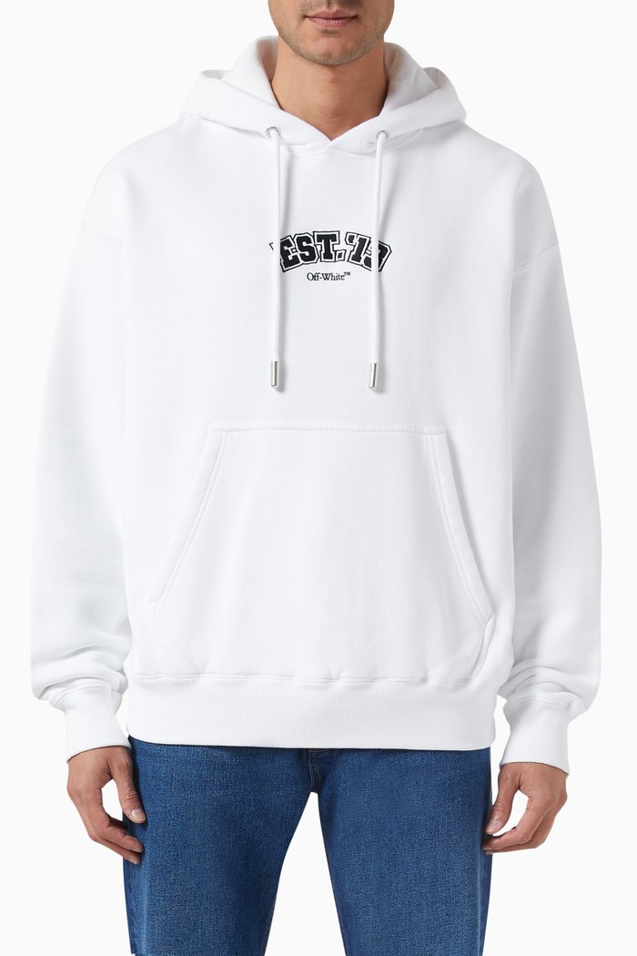 

Oversized Hoodie in Fleece, White