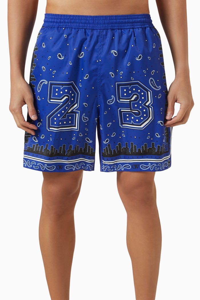 

Bandana Surfer Swim Shorts in Nylon, Blue