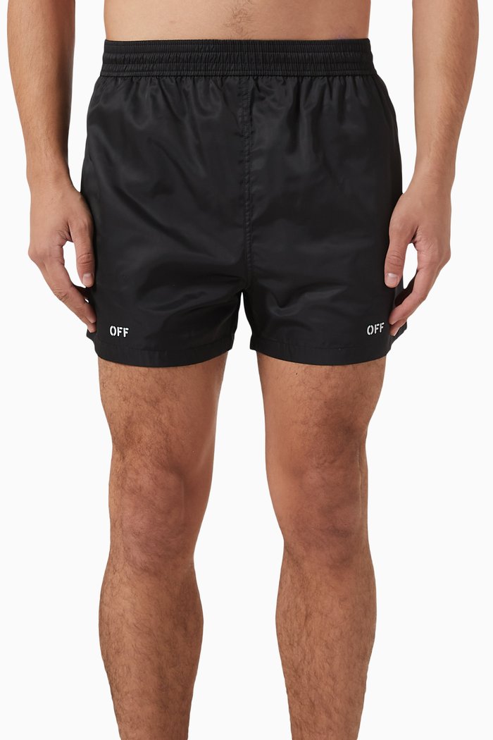 

Off Stamp Swimshorts in Nylon, Black
