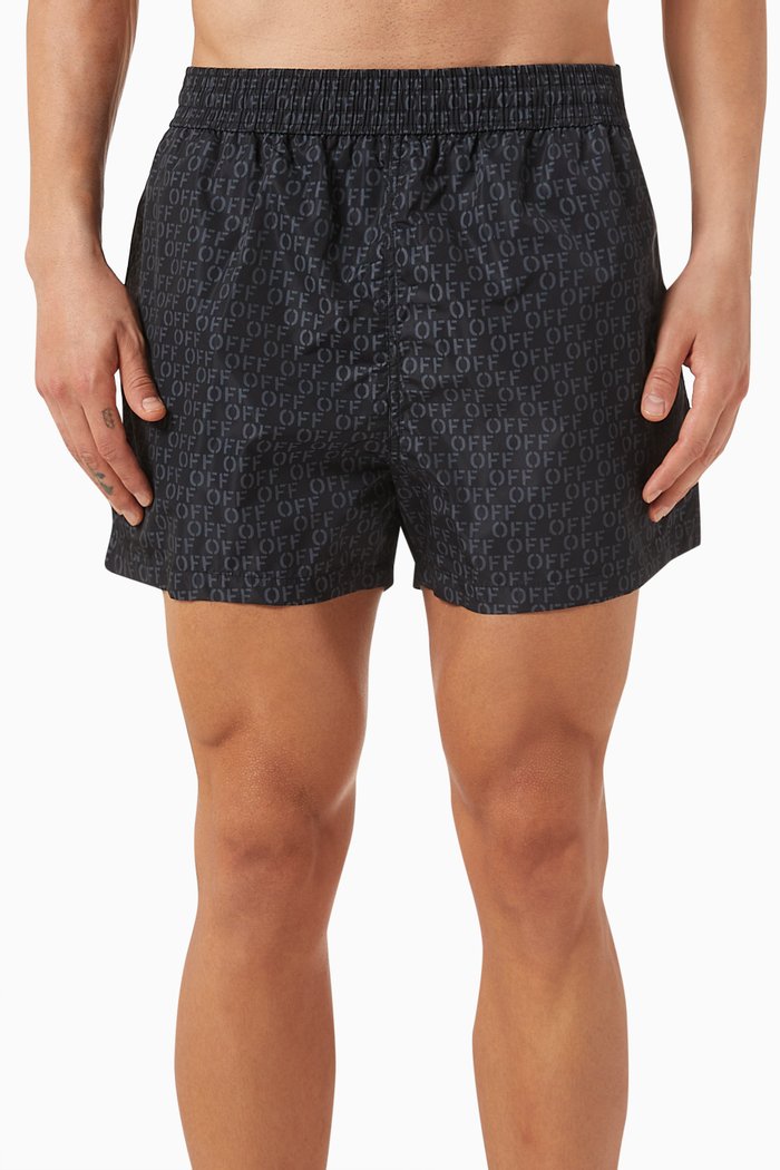 Logo Swim Shorts in Nylon, Black