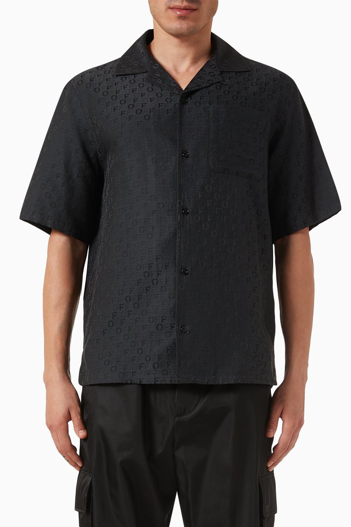 

Holiday Shirt in Silk Jacquard, Black
