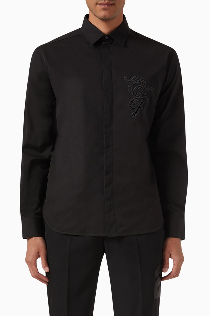 

Natlover Lace Shirt in Cotton, Black