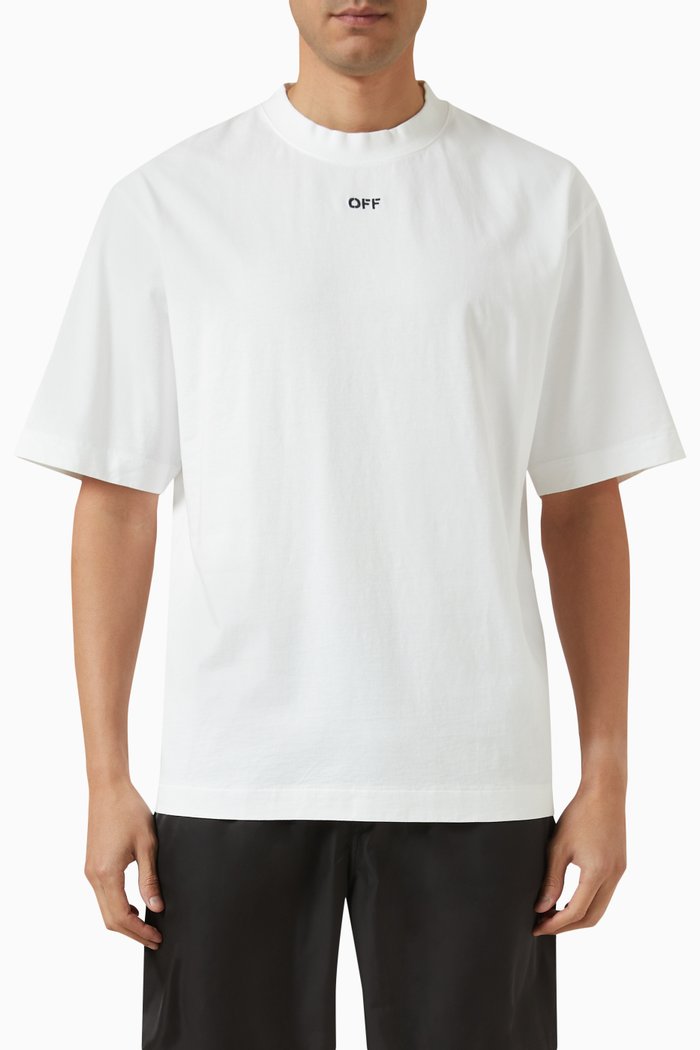 

Scribble Diagonal Logo T-shirt in Cotton, White