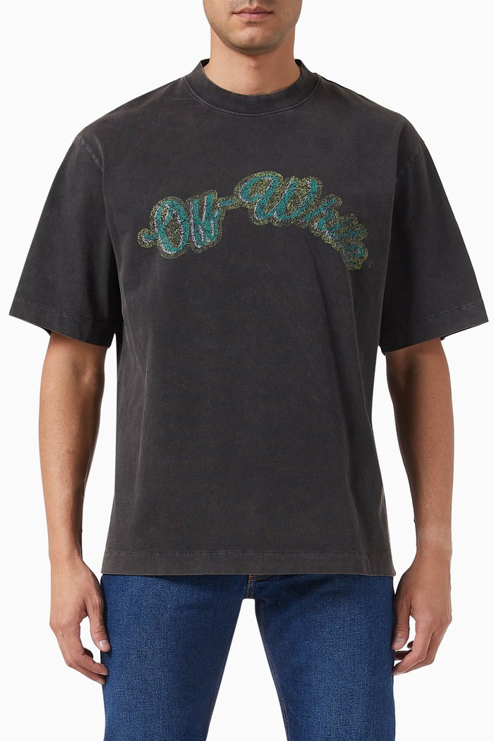 

Bacchus Skate Print T-Shirt in Cotton, Black