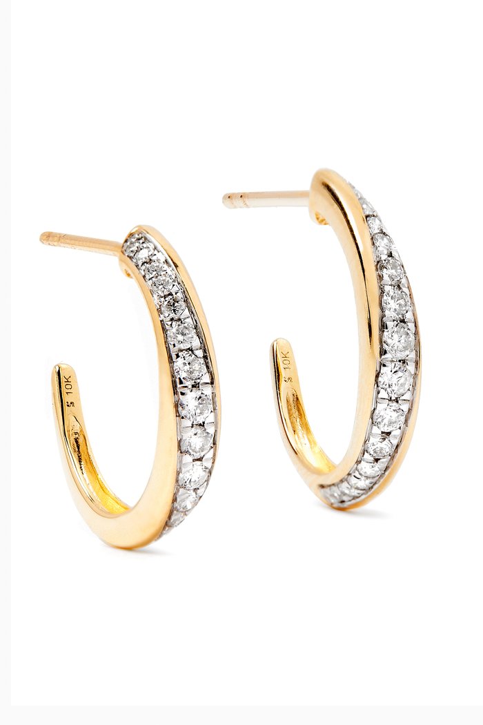 

Twist Pavé Diamond Hoop Earrings in 10kt Gold, Yellow