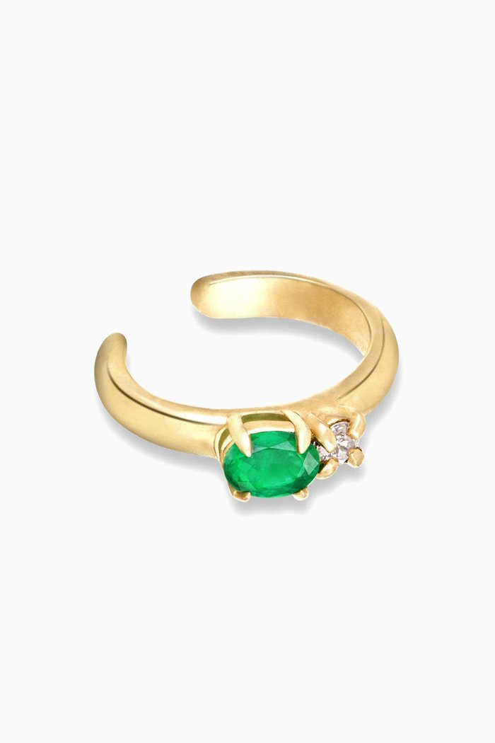 

Green Goddess Single Ear Cuff in 10kt Gold, Yellow