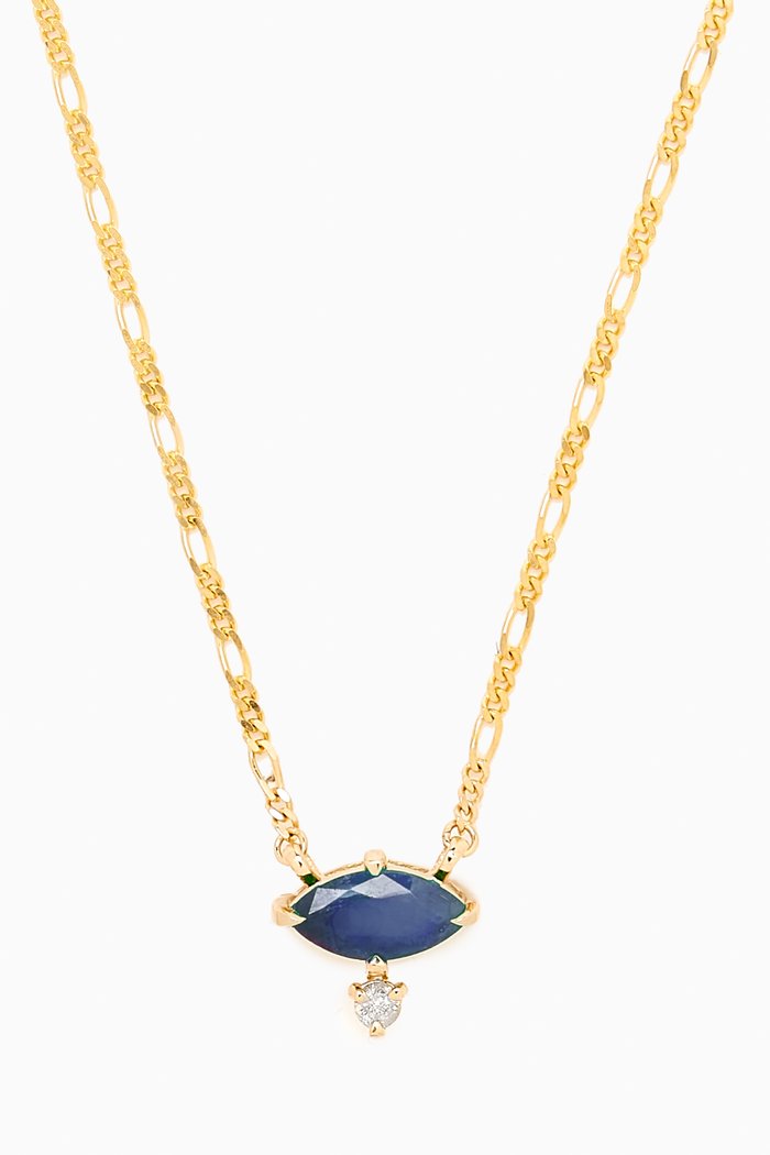 

Marquise Sapphire Pendent Necklace in 10kt Gold, Blue
