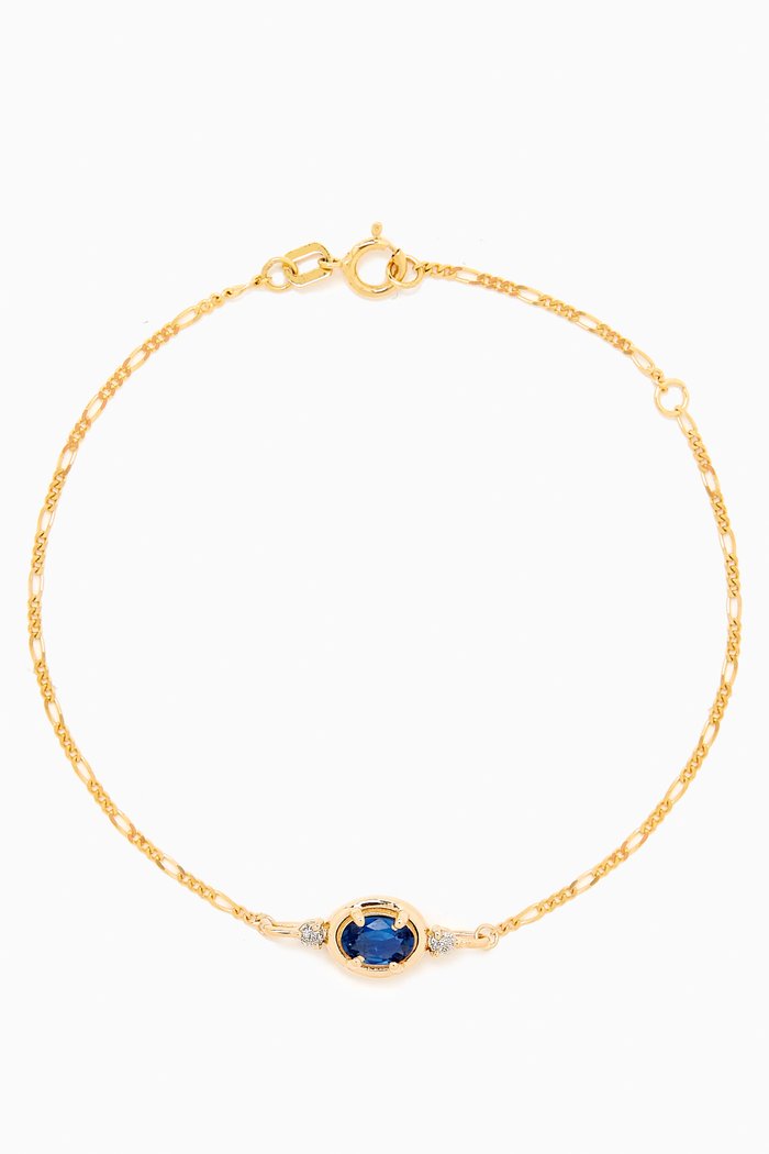 

Sapphire & Diamond Bonbon Bracelet in 10kt Gold, Blue