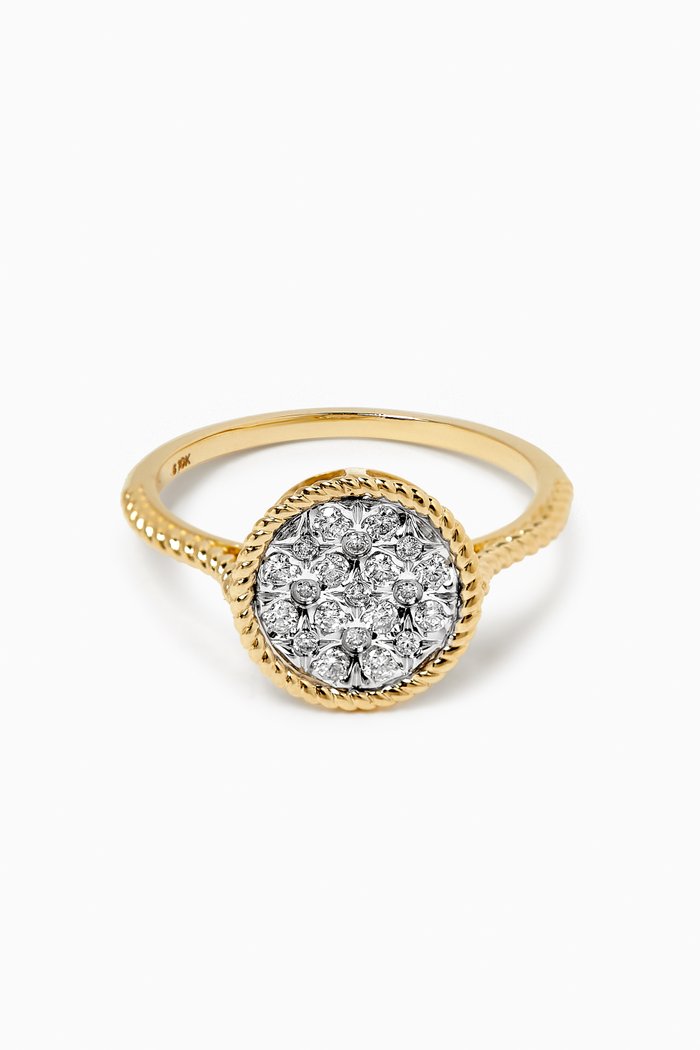 Plate Diamond Ring in 10kt Gold, Yellow