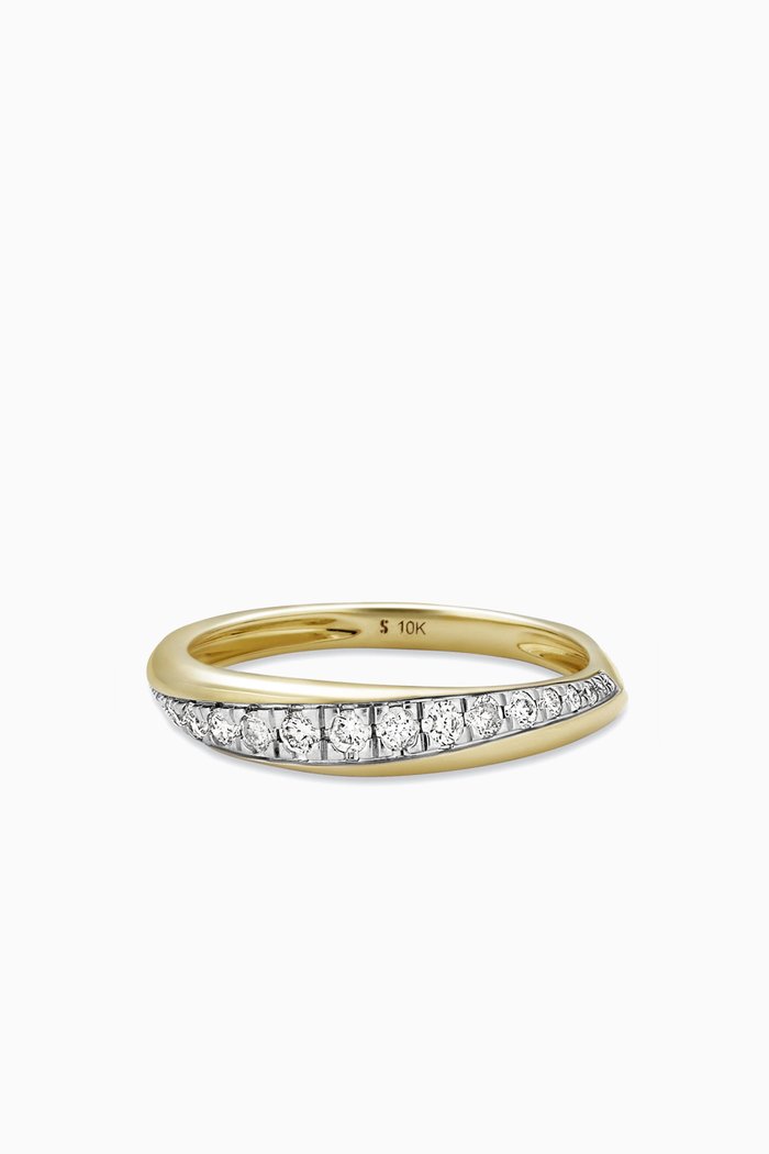

Twist Pavé Diamond Ring in 10kt Gold, Yellow