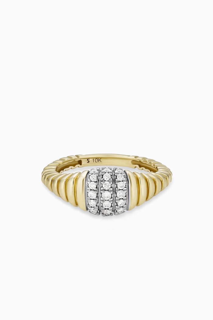 

Pavé Diamond Pinky Ring in 10kt Gold, Yellow