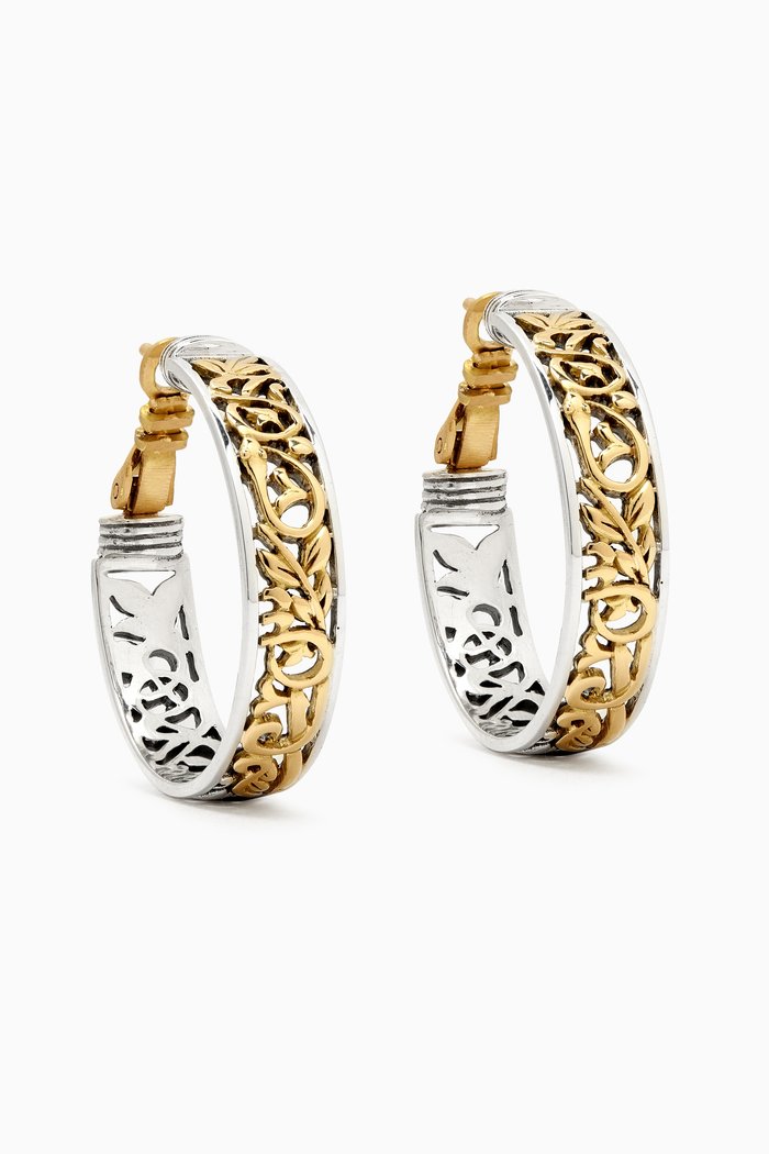 

Blessings Hoop Earrings in 18kt Gold & Sterling SIlver
