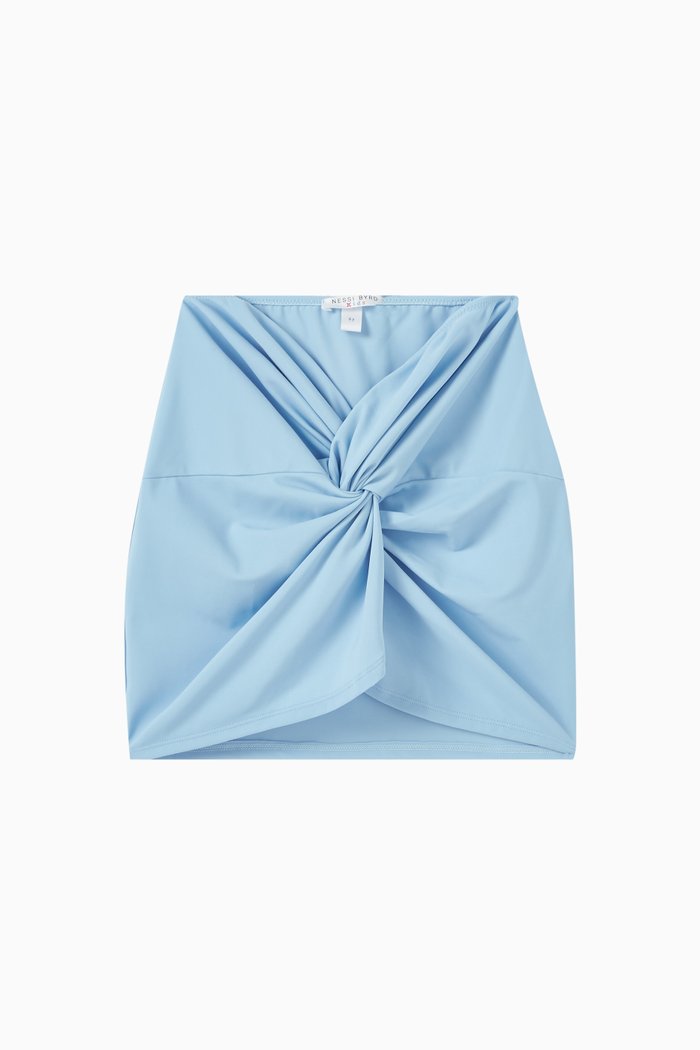 Roli Twist-front Mini Skirt, Blue