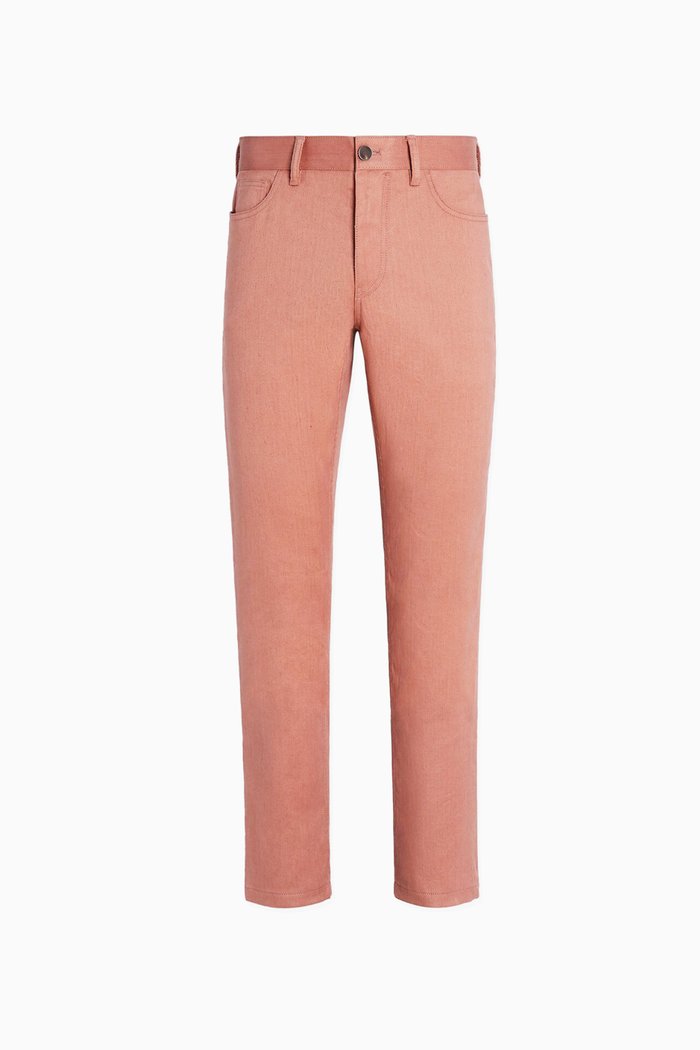 

Roccia Slim-fit Pants in Stretch Linen Blend, Pink