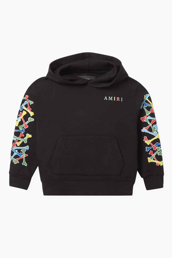

Bones Scribble Logo-print Hoodie in Cotton, Black