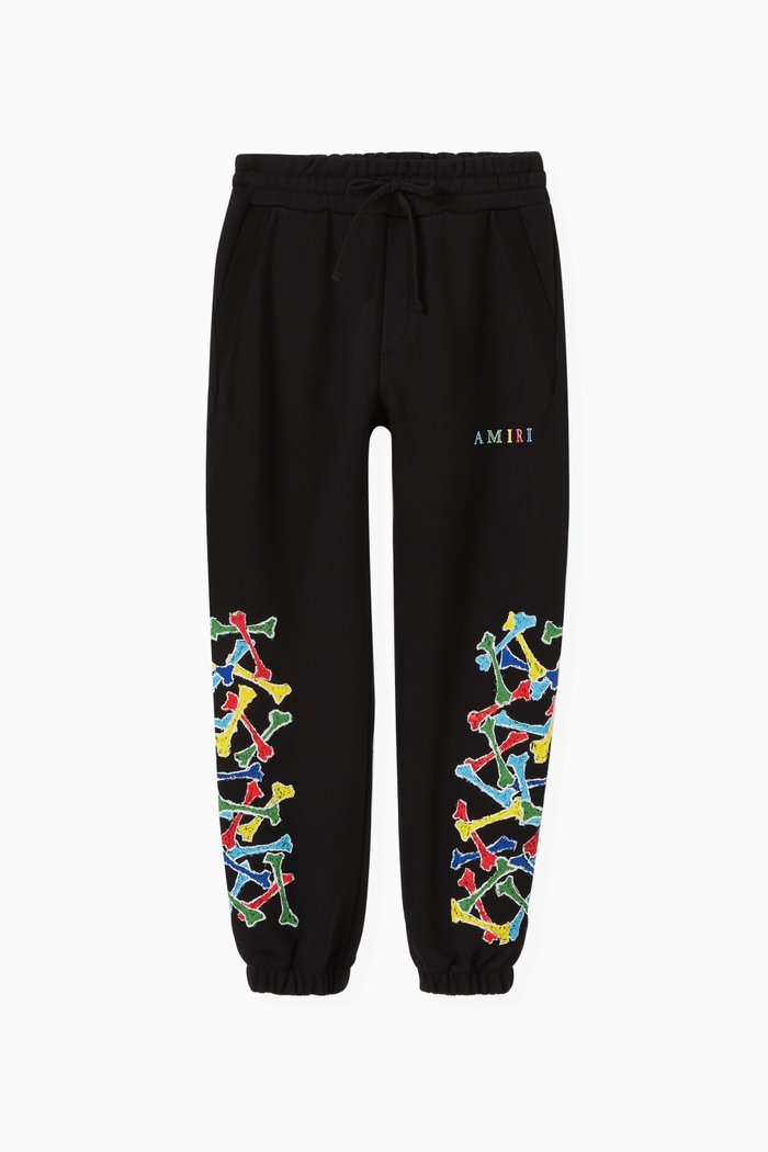 

Bones Scribble Sweatpants in Cotton, Black