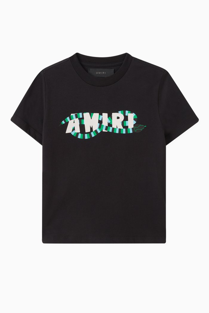 

Snake Logo Print T-shirt in Cotton, Black