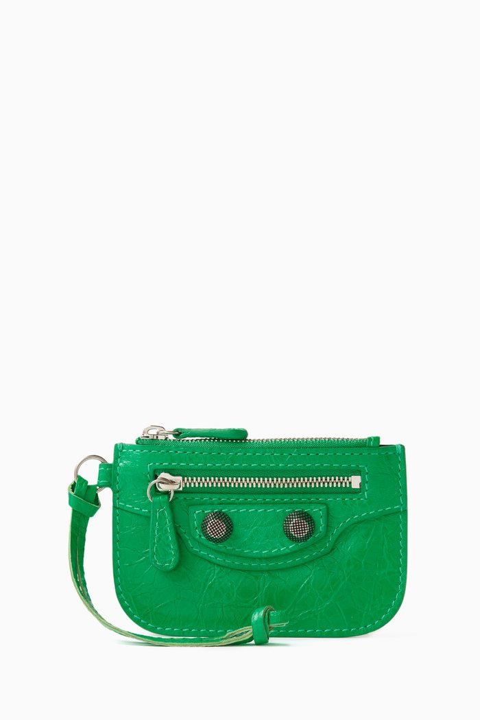 

Le Cagole Coin Holder in Arena Lambskin, Green