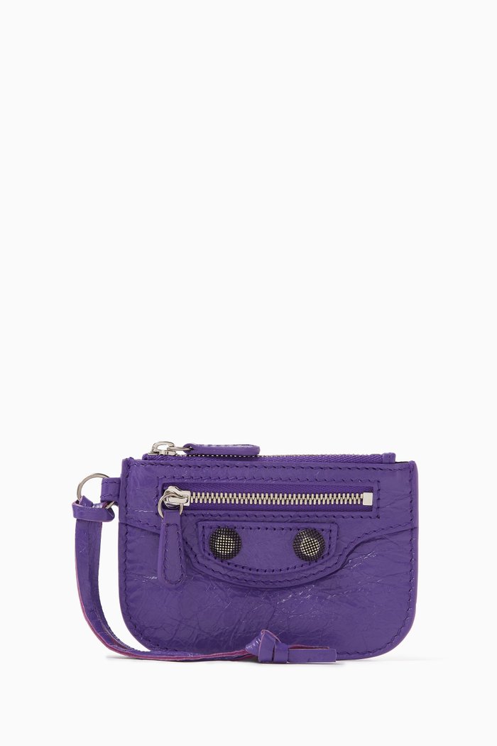 

Le Cagole Coin Holder in Arena Lambskin, Purple