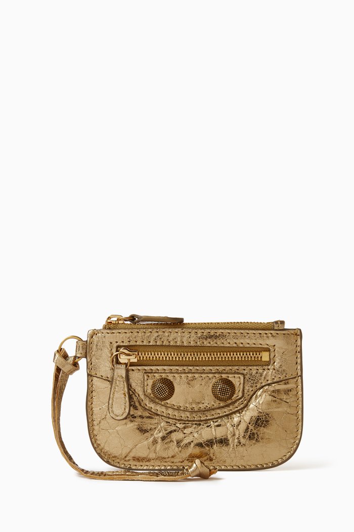 

Le Cagole Coin Holder in Metallic Arena Lambskin, Gold