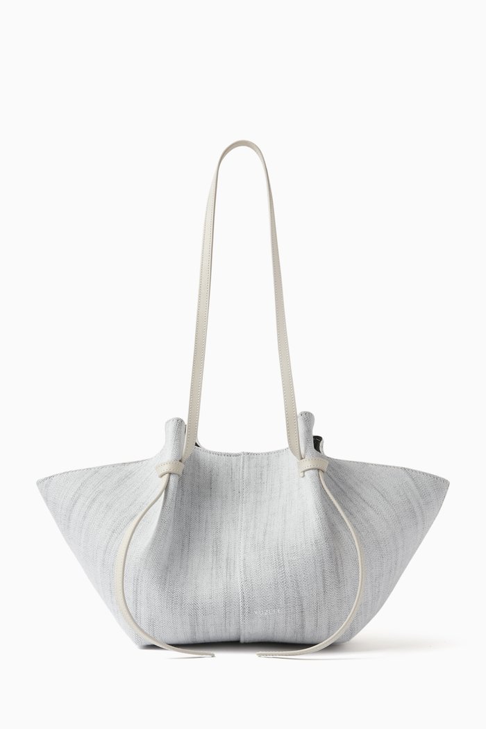 

Small Mochi Tote Bag in Denim, White