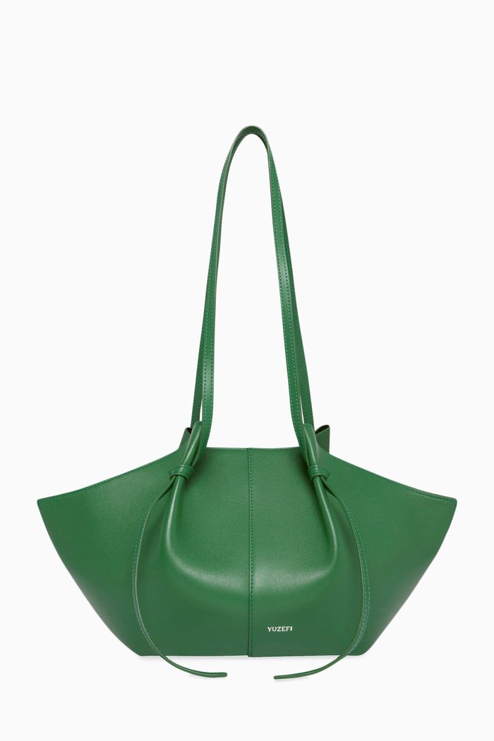 

Small Mochi Tote Bag in Leather, Green