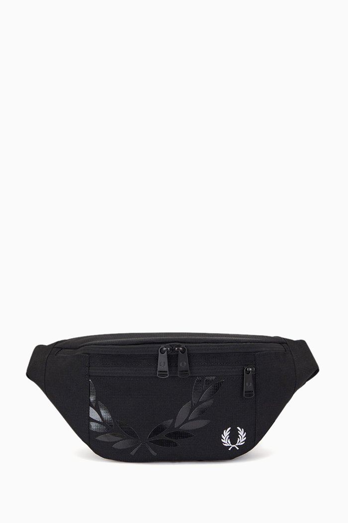 

Laurel Wreath Belt Bag in Recycled Fabric, Black