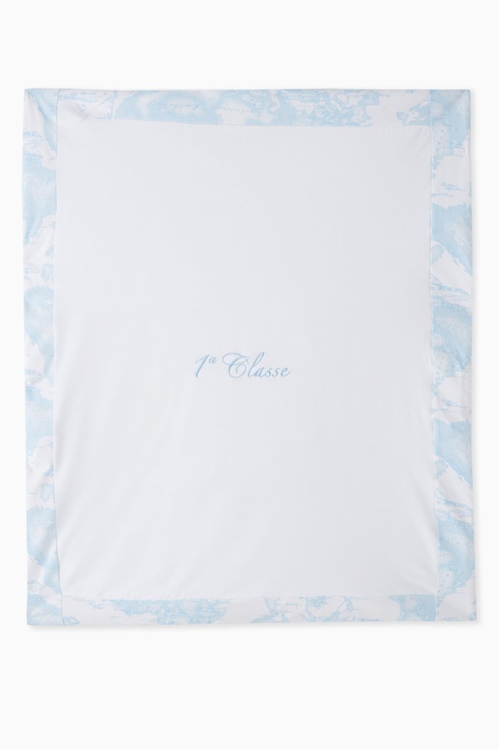

Geo Map Logo Blanket in Cotton, Blue