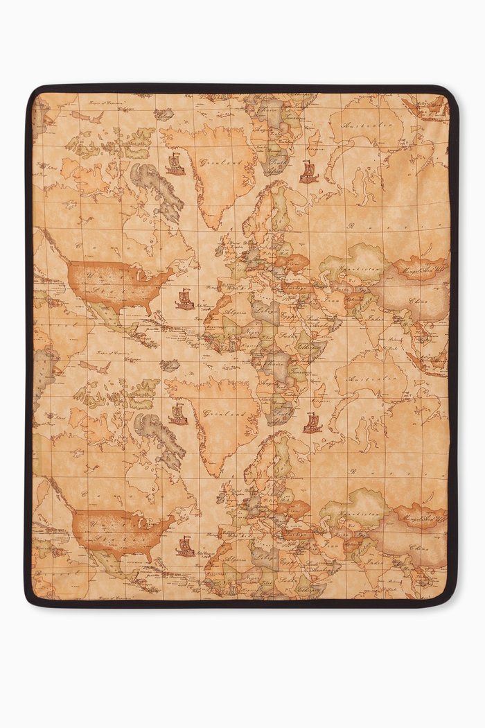 

Geo Map Blanket in Cotton, Orange