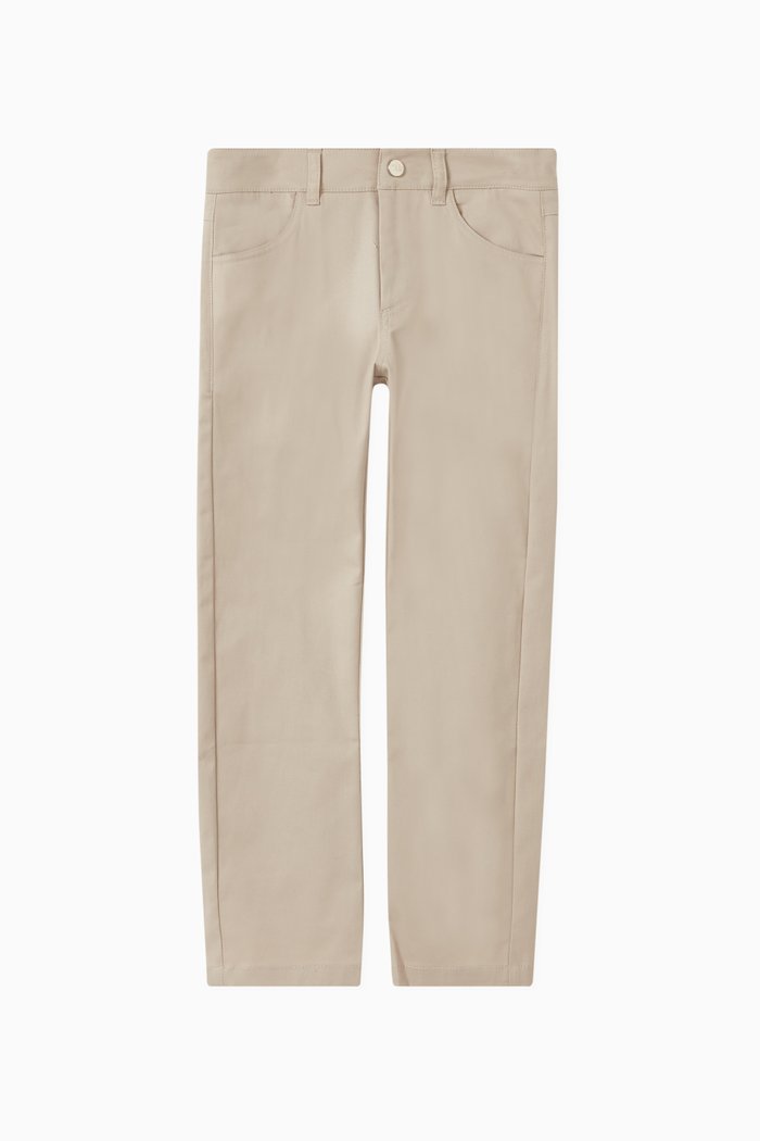 

Straight Fit Trousers in Cotton, Neutral