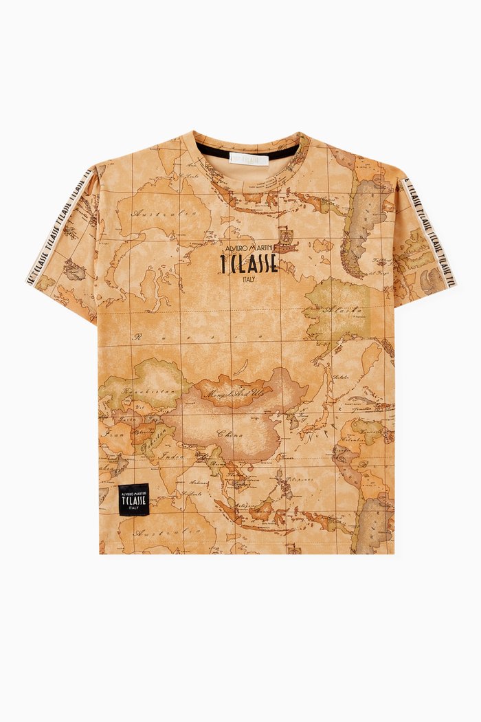 

Geo Map T-shirt in Cotton, Orange