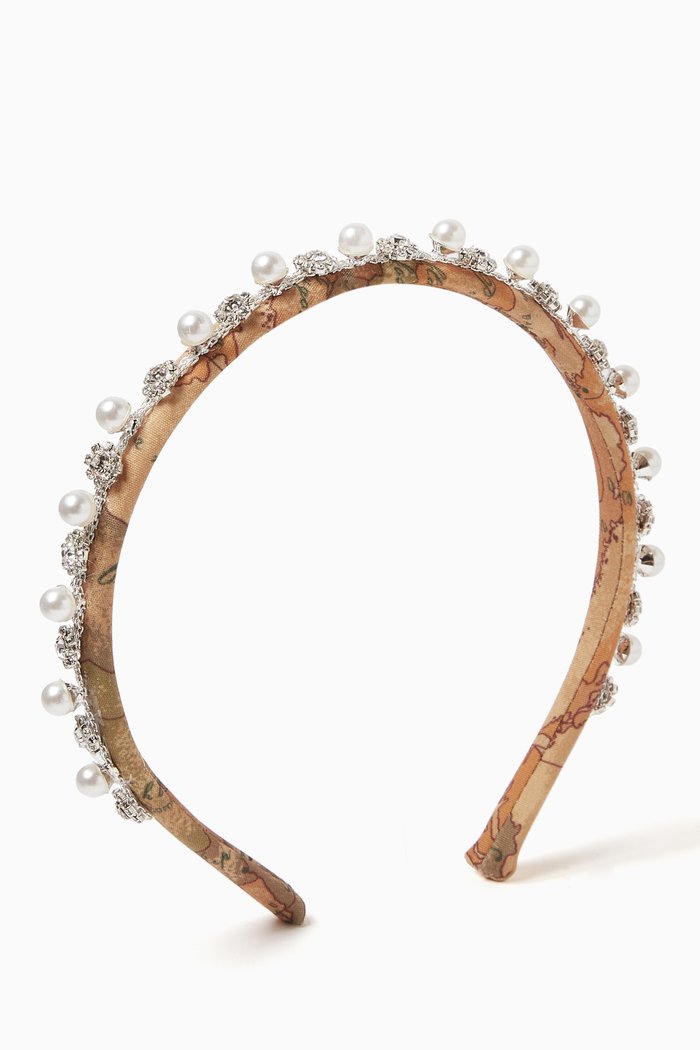 

Crystal & Pearl-embellished Headband, Orange