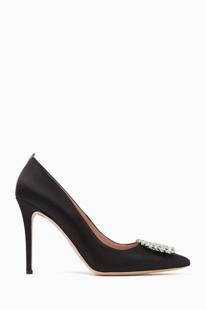 

Zaina 100 Embellished Pumps in Satin, Black