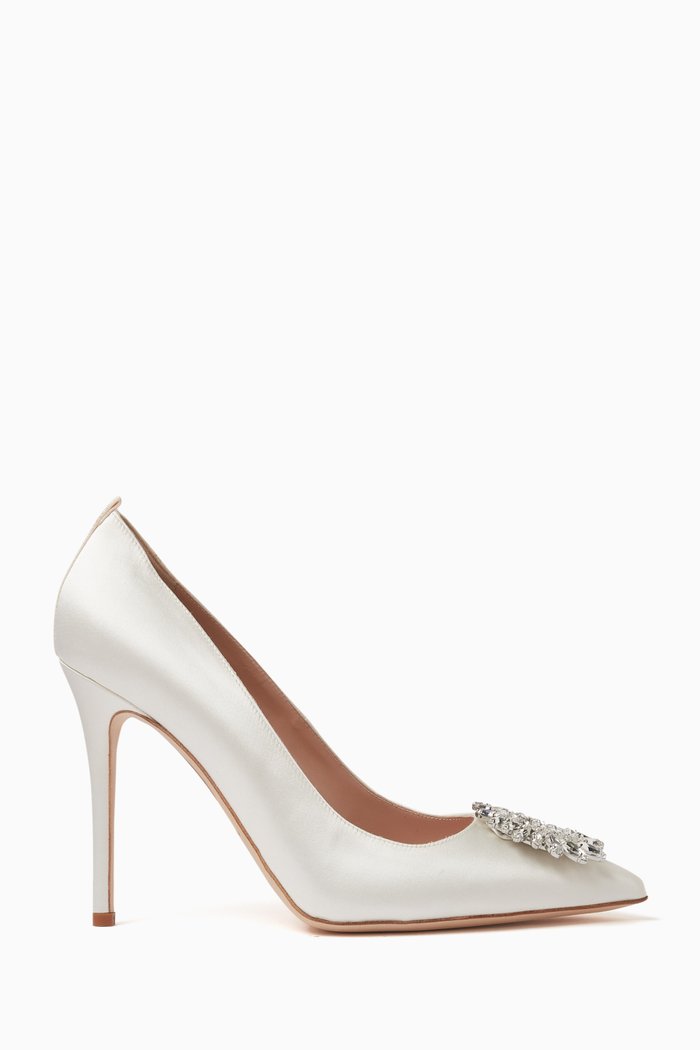 

Zaina 100 Embellished Pumps in Satin, Neutral