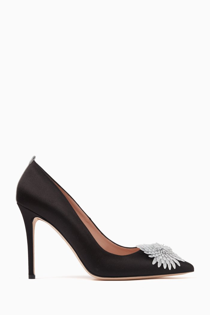 

Safa 100 Embellished Pumps in Satin, Black