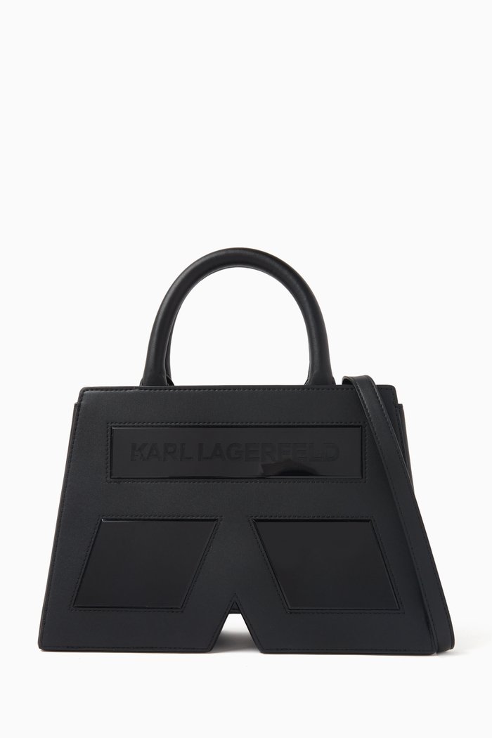 

Icon K Top Handle Bag in Leather, Black