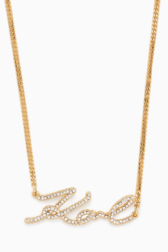 

K/Signature Pave Necklace, Gold