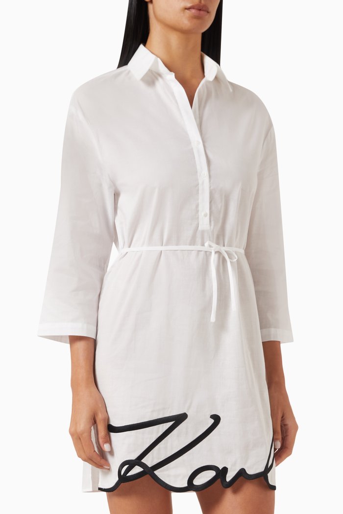 

DNA Signature Beach Dress in Cotton, White