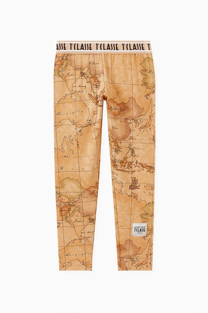 

Geo Map Leggings in Stretch Cotton, Orange