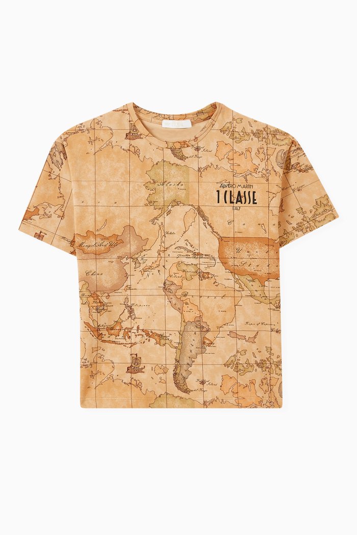 

Geo Map T-shirt in Cotton, Orange