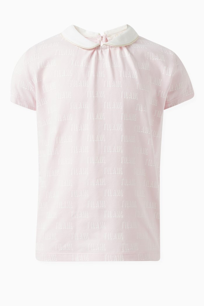 

Peter Pan Collar Shirt in Cotton, Pink