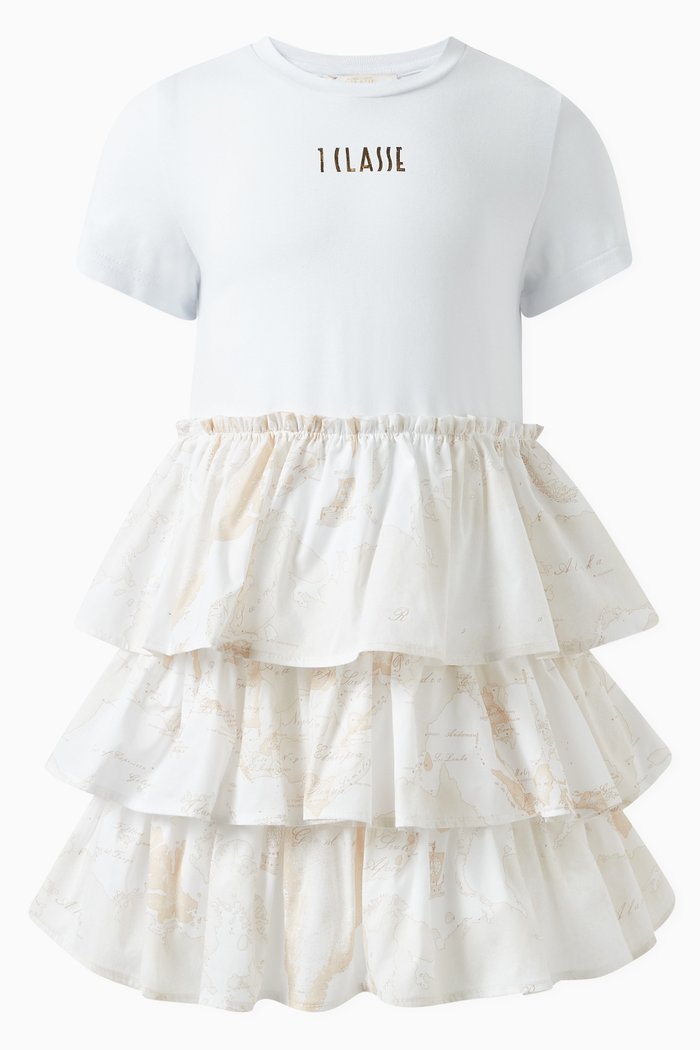 

Ruffles Dress in Cotton, White