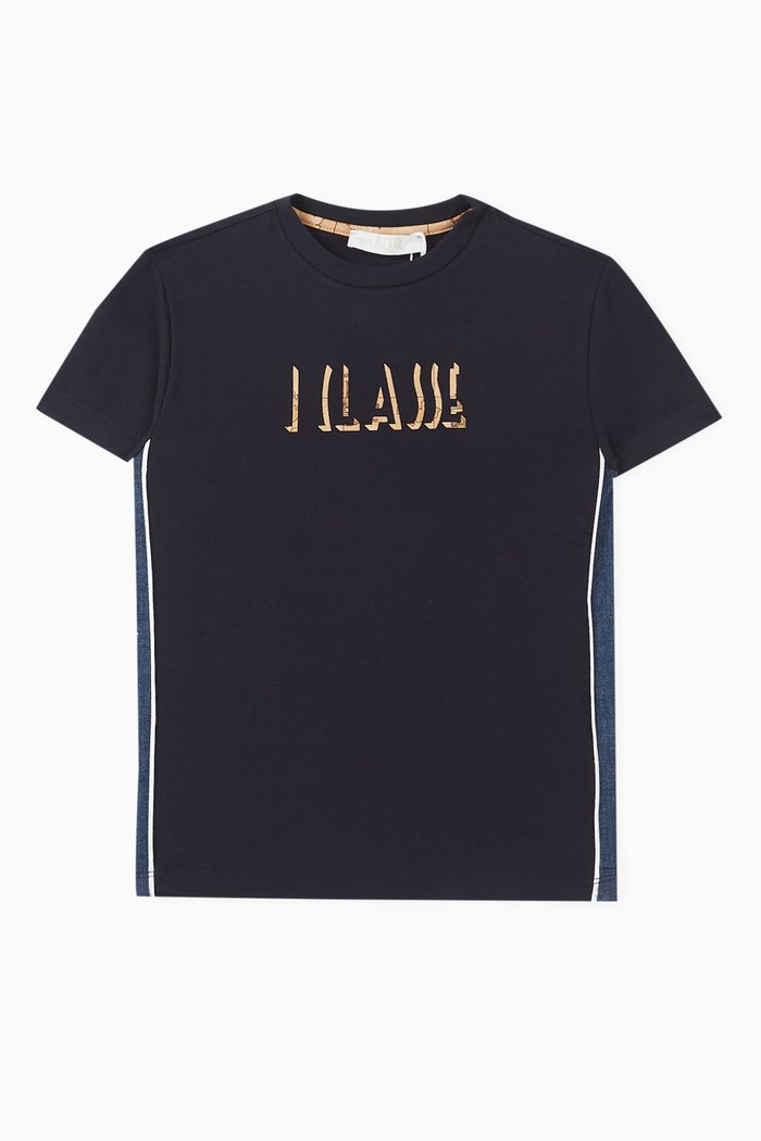 

Short-sleeved T-shirt in Cotton, Blue
