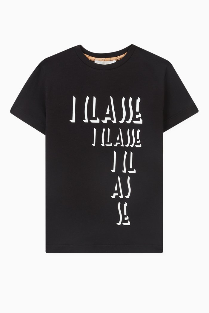 1a Classe Print T-Shirt in Cotton, Black