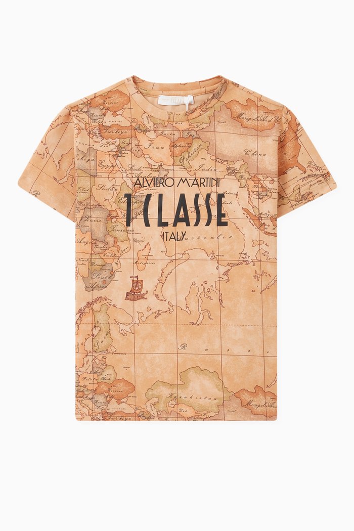 

1a Classe Print T-Shirt in Cotton, Orange