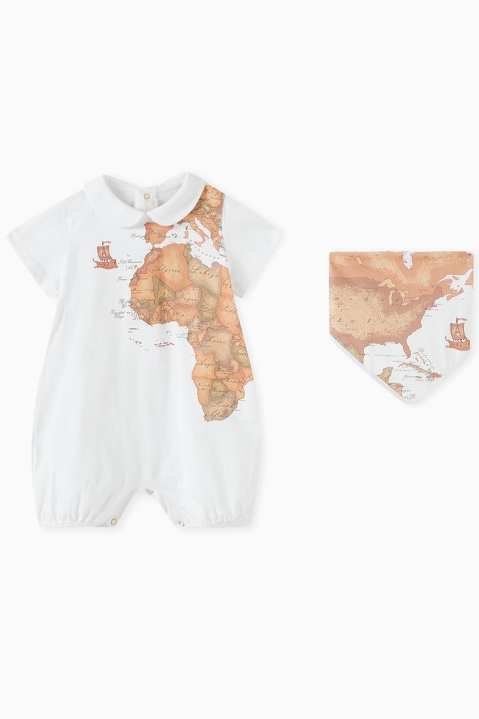 

Geo Map Baby Gift Set in Cotton, White