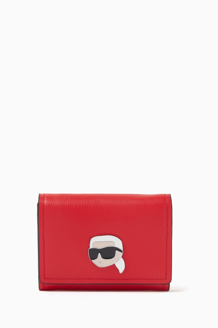 

Small K/Ikonik Pin Wallet in Leather, Red