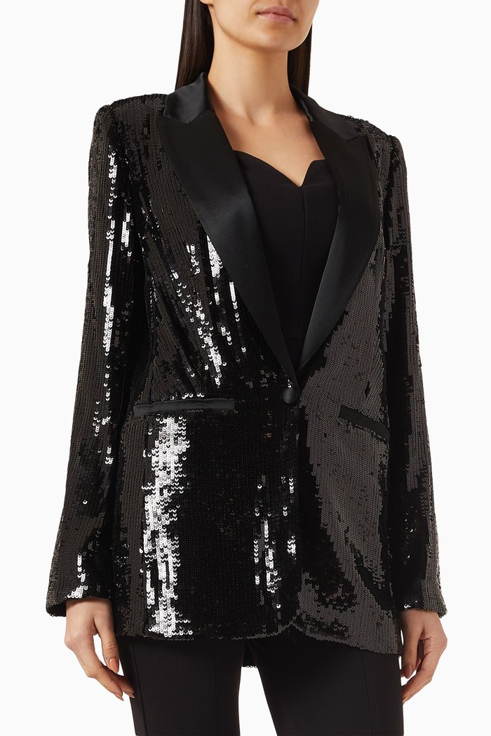 

Sequin Embellished Blazer, Black