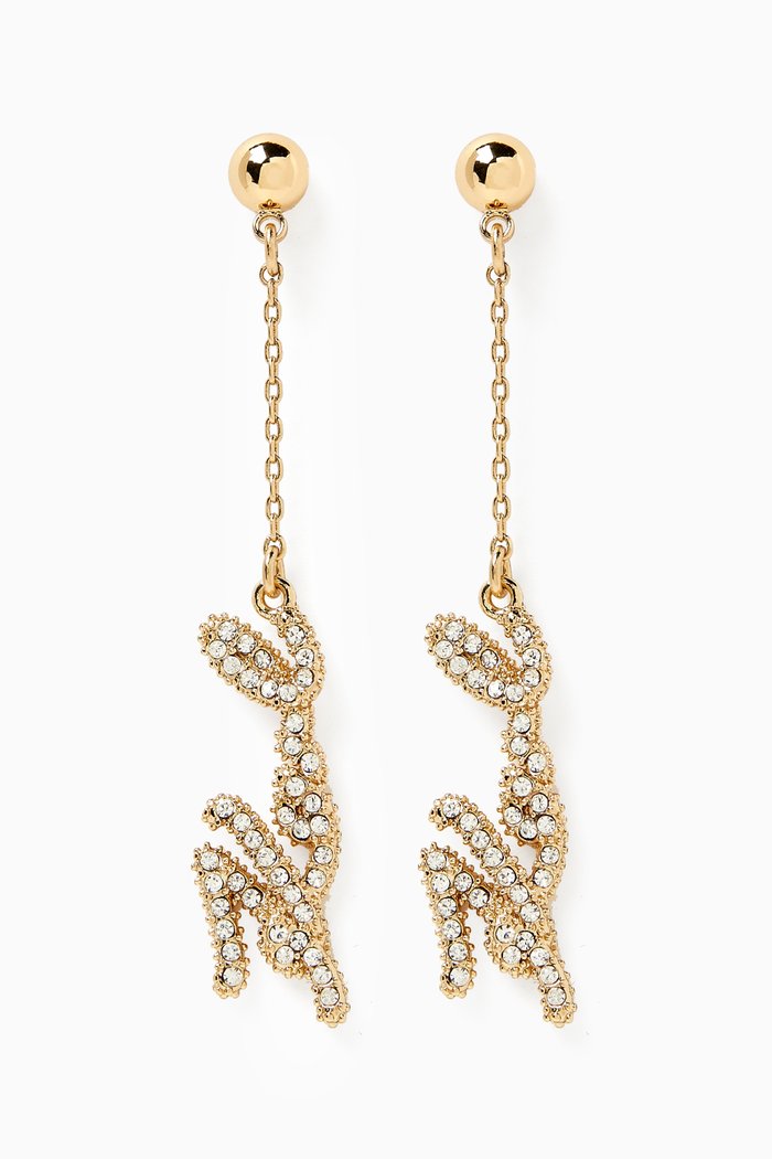 

K/Signature Pavé Drop Earrings, Gold
